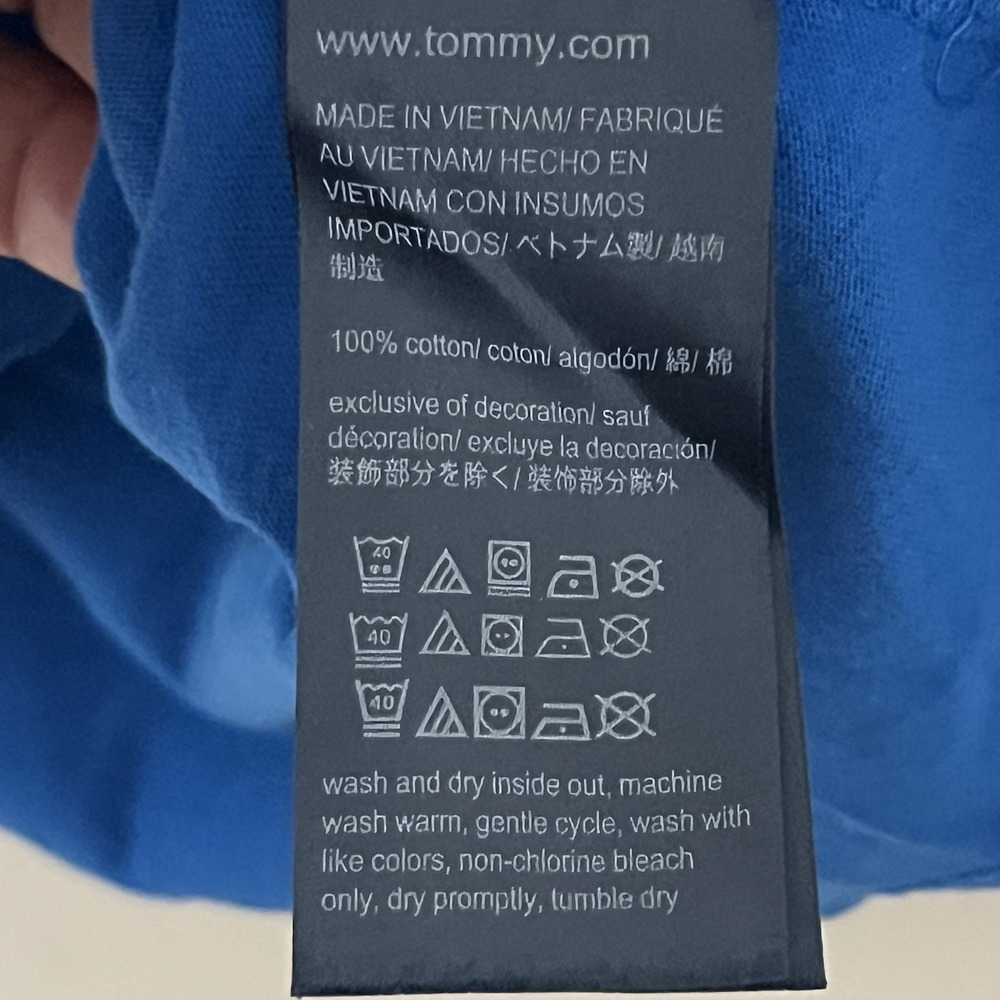 Tommy Hilfiger Blue Graphic T-shirt Short Sleeve Woman's Size Large - Picture 5 of 9